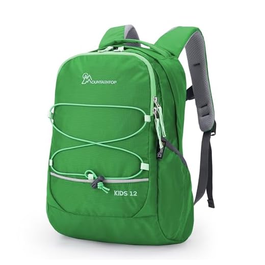 MOUNTAINTOP Kids Backpack for Boys Girls Preschool Water Resistant Lightweight Children Daypack 10L, Grass Green