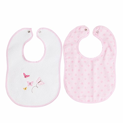 Babador Bordados Felpudo e Plastificado, Papi Textil, Rosa, Único, pacote de 2