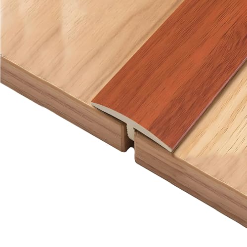 3 Piezas Tira de Transición Autoadhesiva en Forma de T, Perfil de Acabado Rígida for Juntas de PVC, Moldura Plana for Revestimientos de Suelos(Rouge,51.2x1.5inch/130x3.8cm)