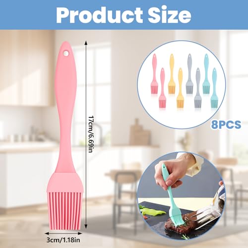 Miniatura 2 de 8 Piezas Pincel Silicona Cocina Anti-Adherente,Pinceles De Repostería Resistente Al Calor,Pincel De Aceite Para Cocinar Fácil De Limpiar,Cepillo Multifunción Para Asar,Pastelería,Hornear