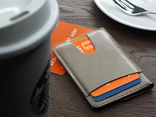 PULARYS RETRO Mini Wallet - Made of Italian Leather - Separate Pockets for Banknotes, Coins, Credit Cards - 2 Snaps Fastening - For Men & Women - Caffe Latte Colour3