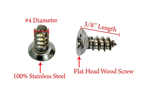 Bolt Dropper #4 x 3/8" Stainless Steel Flat Head Phillips Wood Screw, (100 pc), 18-8 (304) Stainless Steel Sheet Metal Screws - Type A Point, Plain Finish