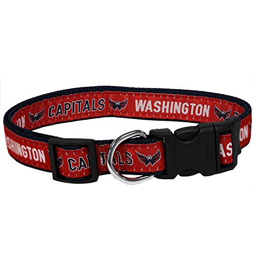 Pets First NHL Washington Capitals Collar for Dogs & Cats, Medium. - Adjustable, Cute & Stylish! The Ultimate Hockey Fan Collar!