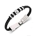 USB Charging Bracelet Data Charging Cord- Durable Braided Leather Charging Wrist Cuff USB 8.2"(Black)