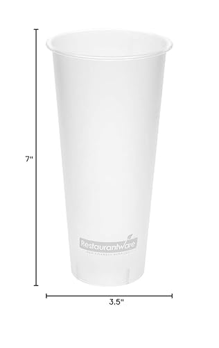 Miniatura 4 de Restaurantware Bev Tek - Vasos de plástico esmerilado de 24 onzas, 100 vasos desechables para bebidas, tapas se venden por separado, para servir
