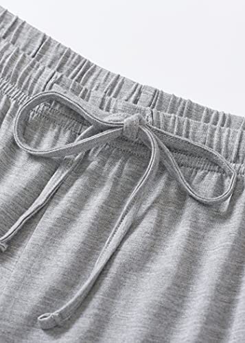 Esenchel Women's Plus Size Pajama Pants Bamboo Rayon Sleep Pants 3X Light Gray #TOP3
