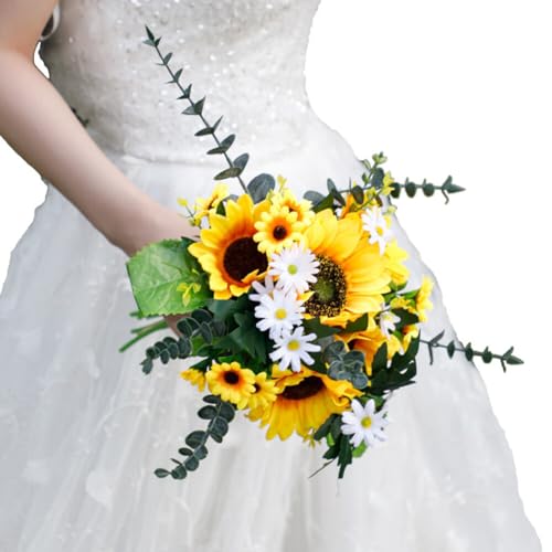Wedding Bouquet Bride Sunflower Bridal Bouquets...