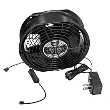 Coolerguys 7" 172mm x 152mm x 51mm 12v Waterproof Fan with Power Supply