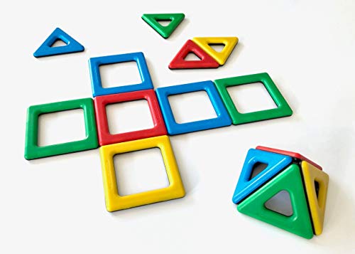 Polydron Kids Magnetic Student Set in Multicolored - Math and Geometry Learning Toy Building Kit with 2D & 3D Shapes - 3+ Years - 14 Pieces