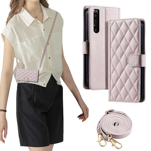 laddutoi FOR Sony Xperia 1II( SO-51A / SOG01) 対応手帳型ケース 防塵 おしゃれ ストラップ付き スタンド機能 カード収納 軽量 薄型 耐衝撃 高級PUレザー 滑り防止 財布型 内蔵マグネット 開閉式 チェック柄