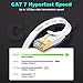 Ethernet Cable 15 ft, Cat7 High Speed Ethernet Cable, Flat LAN Patch Cords with STP RJ45 Connectors for Router, Modem, Faster Than Cat5e/Cat5/Cat6/Cat6e