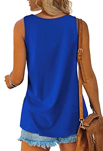 Ofeefan Tank Tops For Women Sleeveless Casual Summer Shirts Clothes Blues M #TOP4