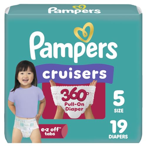 Pampers Diapers - Cruisers 360 - Size 5, 19 Count, up to 100% Leakproof Pull-On Diaper for Active Babies