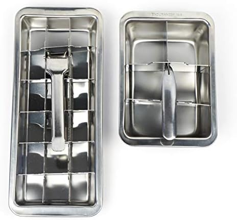 RSVP Endurance 18/8 Stainless Steel Set of Ice Cube Trays, Vintage Inspired (1) and Large (1)