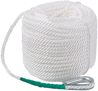 CarBole Dock Line Rope (1/2") Boat Lines Anchor Mooring Rope Soft for survival | boating | sports | camping | sailing | hiking-Double Braid