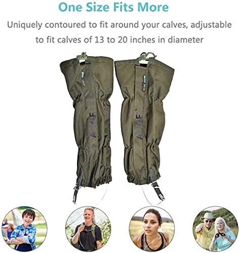 Apkaf Snake Gaiters Waterproof Snake Guards For Ultimate Snake Bite Protection, Snake Protection Gaiters For Hunting, Camping, Hiking, Outdoors Fit For Men & Women, Adjustable Size (Green, L) #TOP5