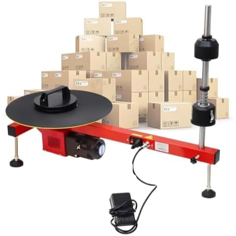 Electric Stretch Film Wrapping Bench, Flat Film Dispenser for Rolls Within 27.5 Inches