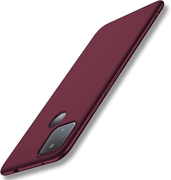 X-level Google Pixel 4a 5G Case Thin Ultra Slim Fit Mobile Phone Case Soft Flexible TPU Matte Finish Light Coating Grip Full Protective Phone Back Cover for Women متوافق مع Google 4a 5G-Wine red