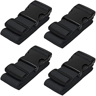 BlueCosto Luggage Strap Suitcase Straps Belts Travel Accessories, 4-Pack, Black