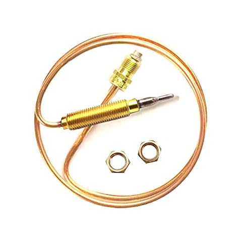 Techomey Universal Thermocouple for Gas Fireplace, Fire Pit Thermocouple, Thermocouple Propane Fire Pit, BBQ Grill, Fire Pit Heater, Gas Water Heater, Replacement Parts, 35'' Cover