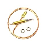Techomey Universal Thermocouple for Gas Fireplace, Fire Pit Thermocouple, Thermocouple Propane Fire Pit, BBQ Grill, Fire Pit Heater, Gas Water Heater, Replacement Parts, 35''