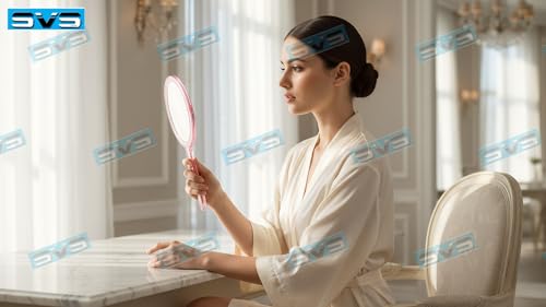 Image of Makeup Mirror with Magnification, for Desk Make Up, Magnifying Hand Held Mirror (transprent)
