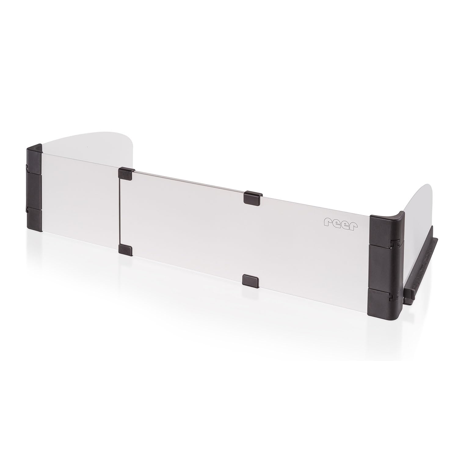 reer BASIC Herdschutzgitter | ausziehbar von 55 - 61 cm | Herdsicherung ohne Bohren | Herdgitter aus wärmeisolierendem Material | Kinder Herdschutz | Kindersicherung für Ceranfeld & Induktion