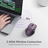 Acer Mysz Bezprzewodowa, 3 Poziomy DPI, Ergonomiczna Mysz Komputerowa 2,4 GHz z Odbiornikiem USB, 6 Przycisków, Śledzenie Optyczne, Wskaźnik Baterii, Przenośna do Laptop, komputer, PC (fioletowy)