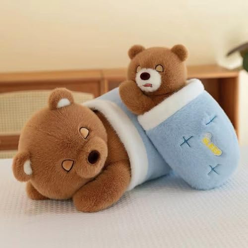 Image of Fun4you Breathing Sleeping Teddy Bear Plush Stuffed Animal Toy | Soft Cuddly Plush Toy for Kids & Adults Sleep Companion, Belly Teddy, Gift for All Ages