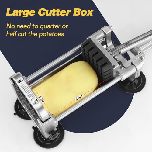 French Fry Cutter, Ruooson Professional Potato Cutter Slicer with 1/2 In Stainless Steel Blades, Great for Whole Potatoes Carrots Cucumbers. by Ruooson - Image 4
