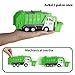 FIVEDAOGANG Small Friction Powered Garbage Truck Toys Set, Includes Front Load Dumpster, 4 Trash Bins and Trash Learning Cards for Kids