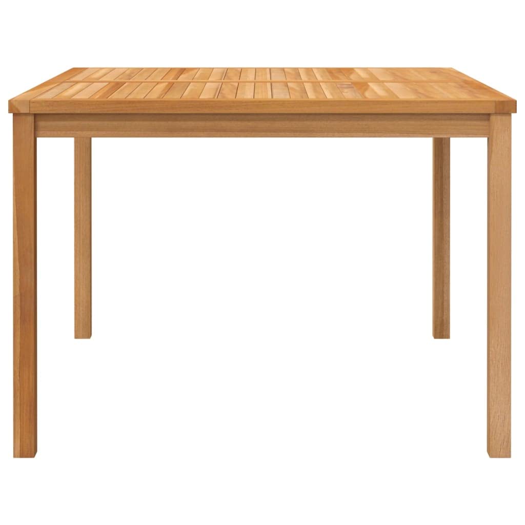 Set di mobili da giardino in teak, 110 x 110 cm, 2 sedie impilabili, salvaspazio, resistente alle intemperie