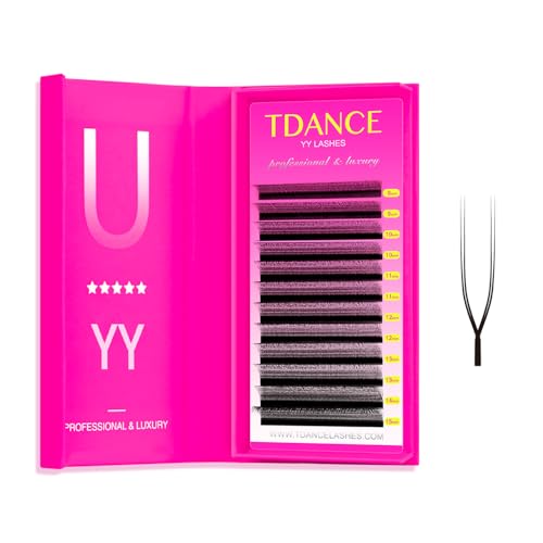 TDANCE U Lash Extensions 2D 3D 4D 5D UU Lash Fans Eyelash Extension U Shaped Natural Volume Lashes Extension Soft Matte Black Lashes(UU-2D-0.07-C,10mm)
