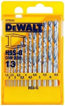 DeWalt DT5922-QZ High Speed Steel-G Metal Drill Bit Set DIN 338 13 Piece in Plastic Casing
