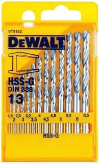 DeWalt DT5922-QZ High Speed Steel-G Metal Drill Bit Set DIN 338 13 Piece in Plastic Casing