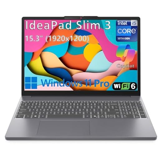 Lenovo Laptop Computer for Home Business, IdeaPad Slim 3, Intel 8-Core i5-13420H (Beat i7-1355U), 16GB DDR5 RAM, 512GB PCIe SSD, 15" FHD+, WiFi 6, Type-C, Copilot AI, Luna Grey, Windows 11 Pro
