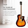 Fender FA-125CE Dreadnought Cutaway Acoustic-Electric Guitar - Sunburst Bundle with Gig Bag, Strap, Strings, Picks, and Austin Bazaar Instructional DVD