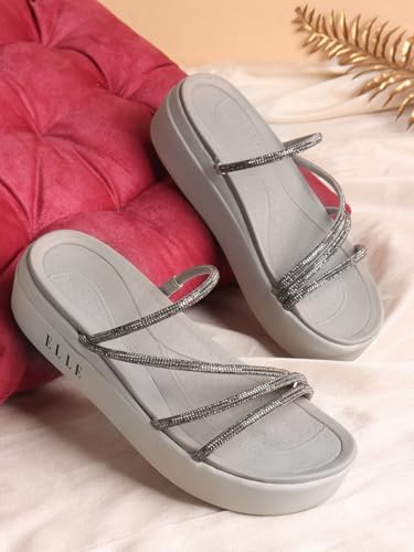 Image of ELLE Women's Comfortable Multi-Strap Platform Heel Sandals