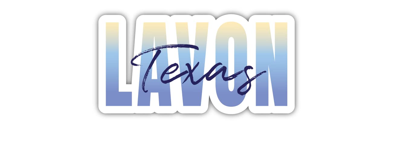 LAVON Texas Souvenir 4-Inch Vinyl Decal Sticker Script Design 4 Inch|Sticker