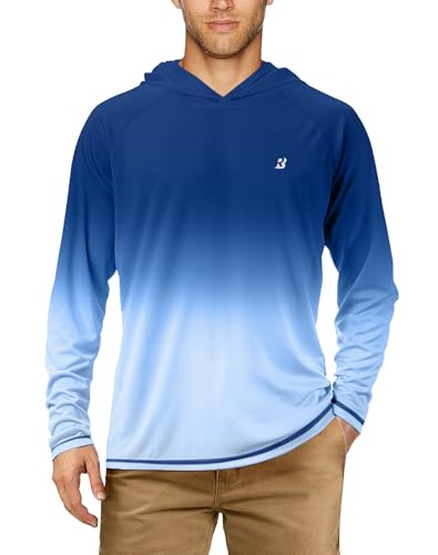 Image of Roadbox Mens Fishing Sun Hoodie, Long Sleeve UPF 50+ UV Protection Shirts