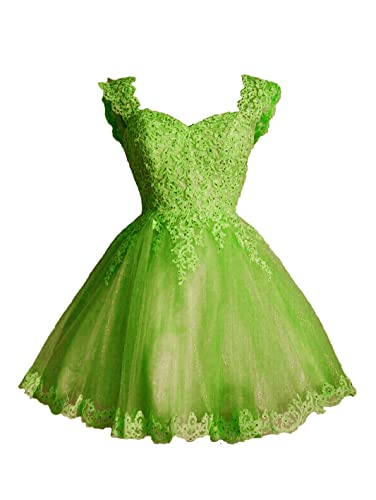 Image of Sweetheart Homecoming Dress Lace Appliques Prom Dress Beaded Lace Mini Dresses