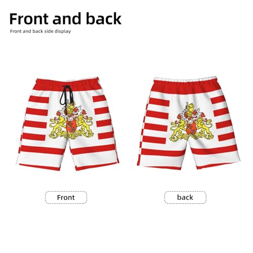 Flag of The Senate of Bremen X-Large Youth Beach Pants, Soft and Breathable, with Drawstring Waist, Suitable for Sports and Leisure. Black2