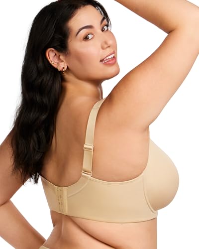 Image of HSIA Bras for Women Minimizer Full Coverage, Plus Size T Shirt Unlined Underwire Smooth Bra, Seamless Cups Joan Ultimate Soft