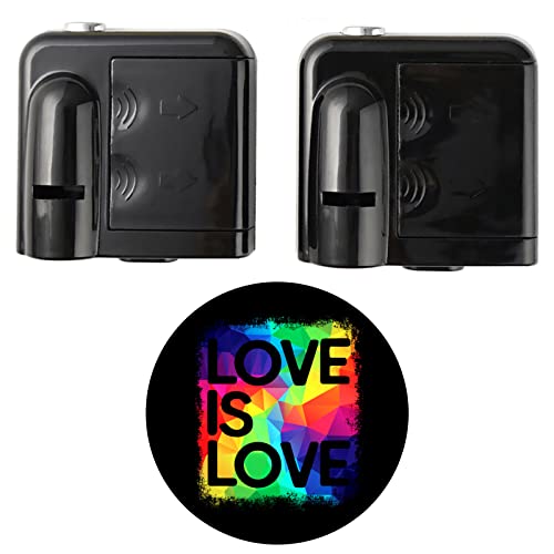 Qkxmpypl Love is Love Pride Car Door Lights Logo Projector, Rainbow LGBTQ Wireless Welcome Courtesy Door LED Light, Car Interior Infrared Sensor Ghost Shadow Lamp