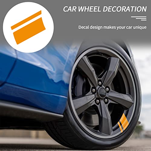 SUNJIKA 10x Wheel Decals Stripe Stickers Fits 18''- 21'' Wheels Reflective Sticker Car Wheel Rim Decal Racing Decoration Accessories for Car Trucks Vehicle Motorcycle (10pcs Yellow) - Thumbnail 4