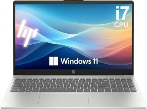 Image of HP Intel Core i7 15.6 inch Laptop | 2026 Edition | Intel High-Performance Core i7-1255U up to 4.7GHz | 16GB RAM - 1TB PCIe SSD | Webcam | Windows 11 with Office 365 for The Web | Business & Academic