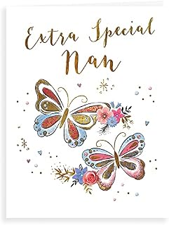 Luxury Beautiful Contemporary Birthday Card Special Nan - 8 x 6 inches - Koko Designs, K70027, white|brown|black|beige