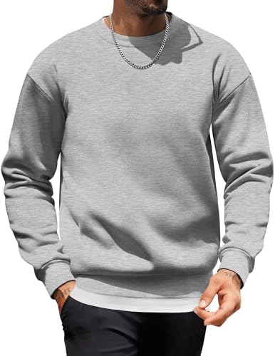 COOFANDY Men Crewneck Sweatshirts Long Sleeve Fleece Thermal