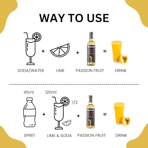 Image of Fruitaco Passion Fruit Syrup : Perfect Mixer For Enhancing Mocktails & Cocktails, Shakes, Drinks, And Mojitos At Parties, Conveniently Packaged In A 750Ml Bottle| Non-Alcoholic