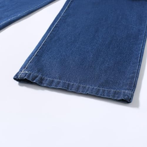 Peto de mezclilla azul con multiples bolsillos de trabajo para hombre de corte recto comodo YOUTHUP 7
